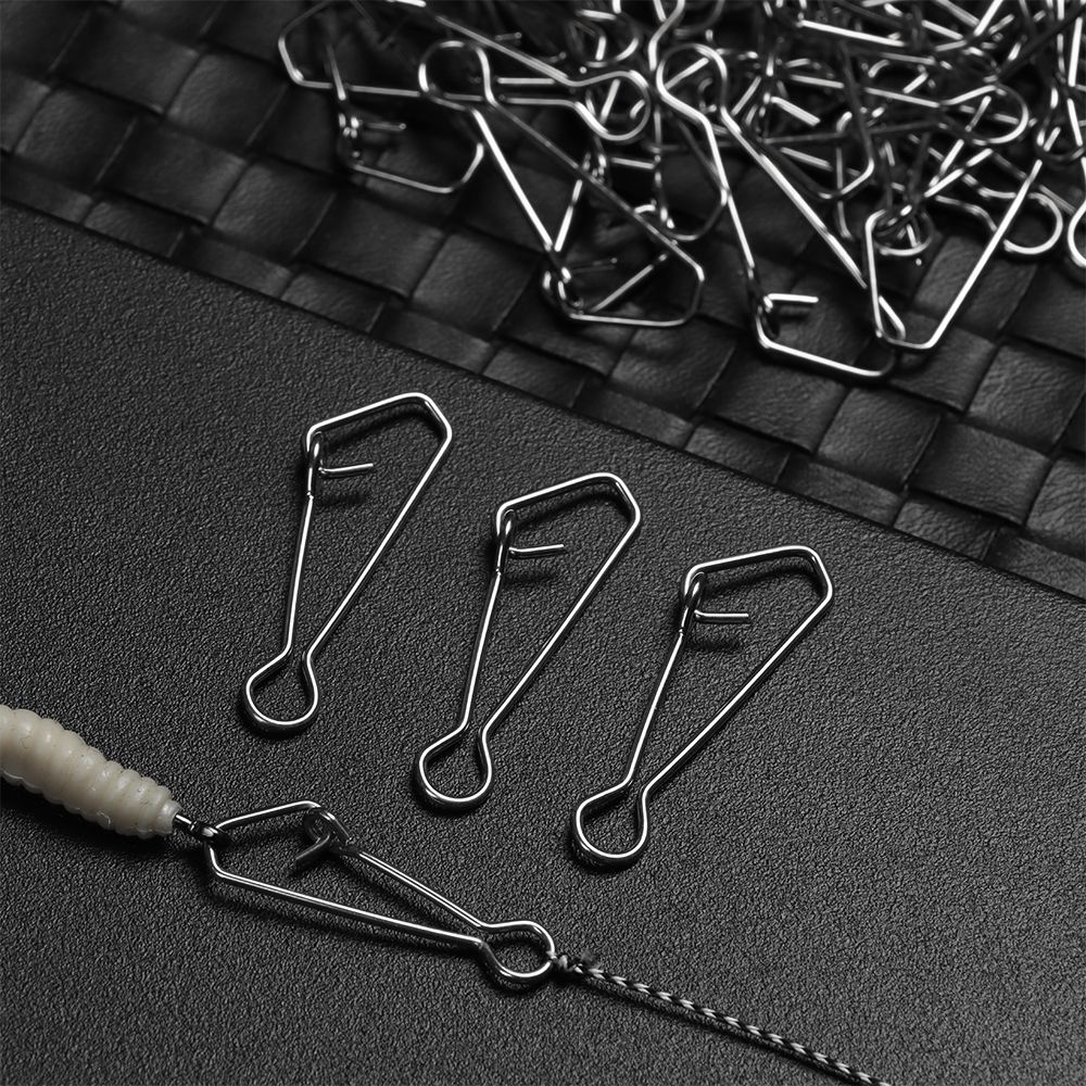 Fishing Hook Stainless Steel - 50 قطعة/الحزمة مشبك سريع قفل الصيد