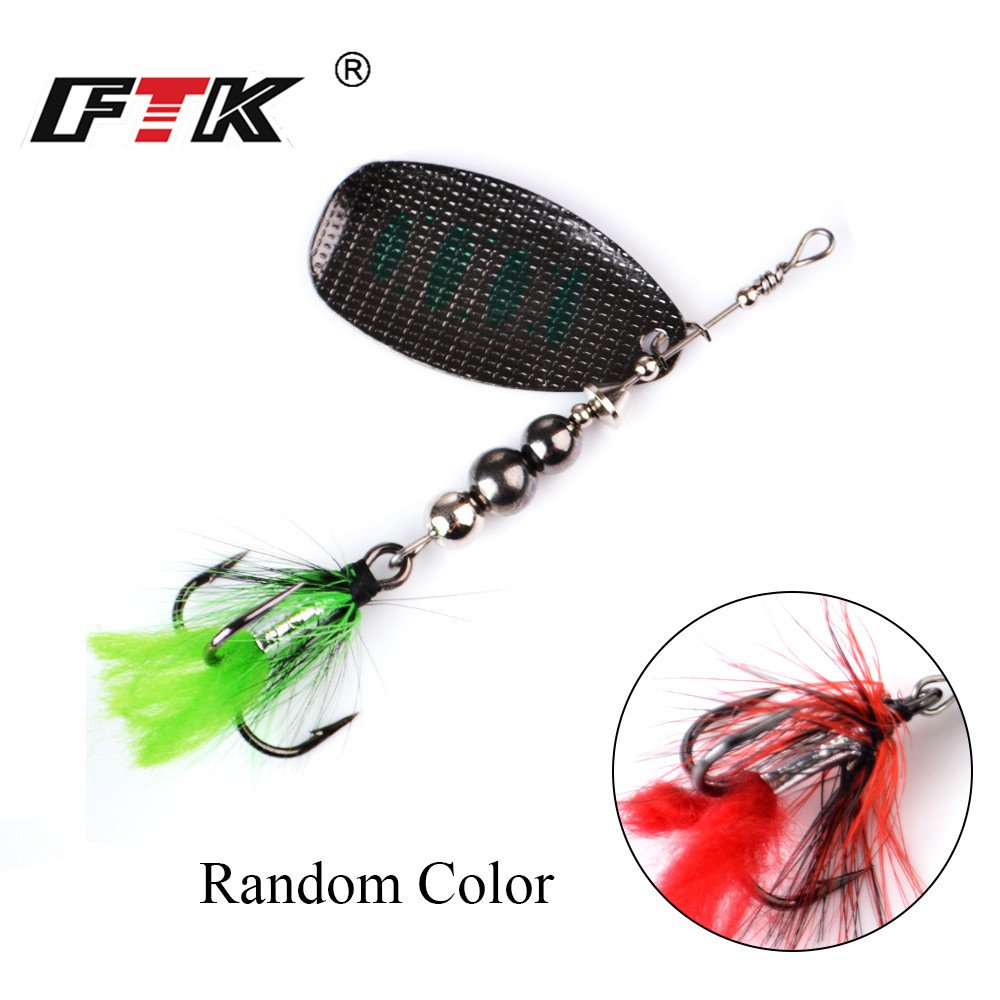 FTK المعادن الصيد إغراء سبينر  - مراجعة Fishing Hook Treble وسعره