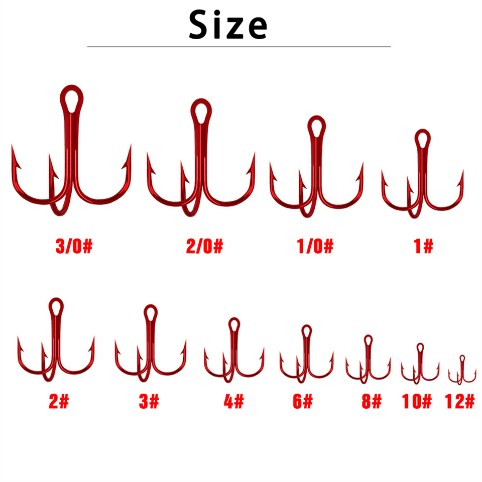 10 قطعة الصيد السنانير الثلاثي - مراجعة Fishing Hook Assortment وسعره