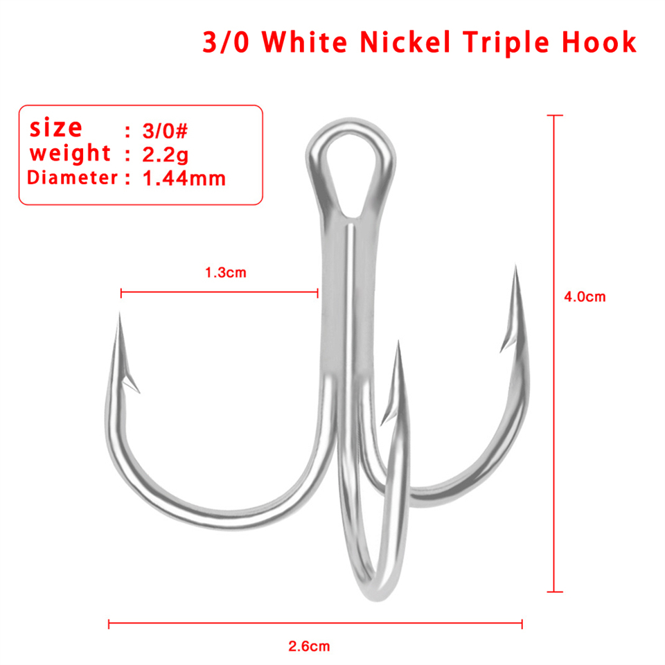 10 قطعة الصيد السنانير الثلاثي - مراجعة Fishing Hook Assortment وسعره