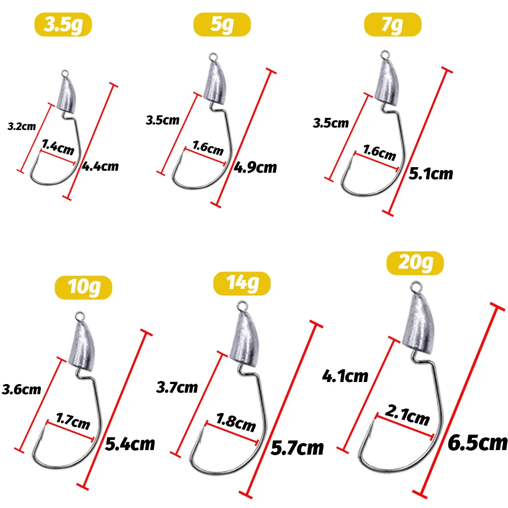 10 قطعة خطاف دودة الرأس المعدن - مراجعة Fishing Hook Assortment وسعره