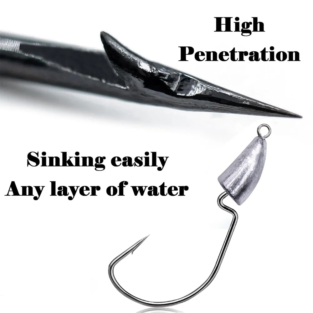 10 قطعة خطاف دودة الرأس المعدن - مراجعة Fishing Hook Assortment وسعره